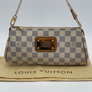 Authentic Louis Vuitton Damier Azur Eva Pochette